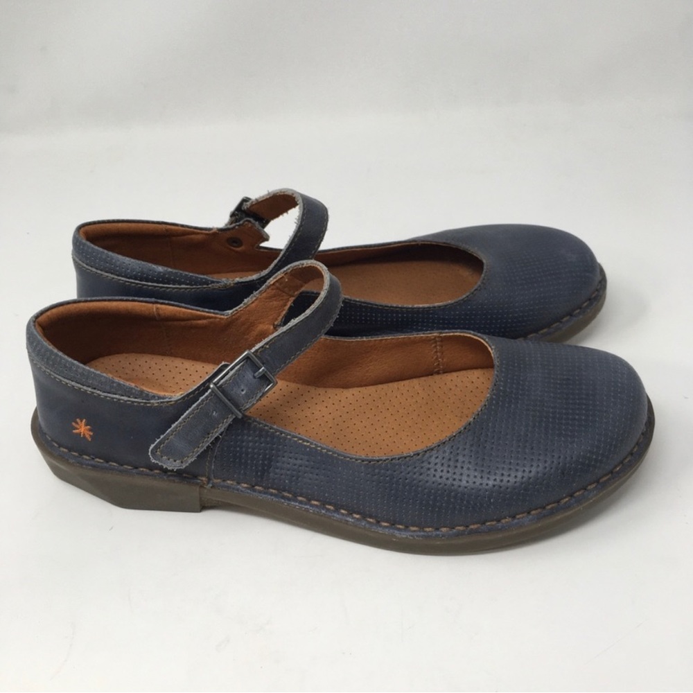Art Shoes Mary Janes Spain Blue Leather Strap 40